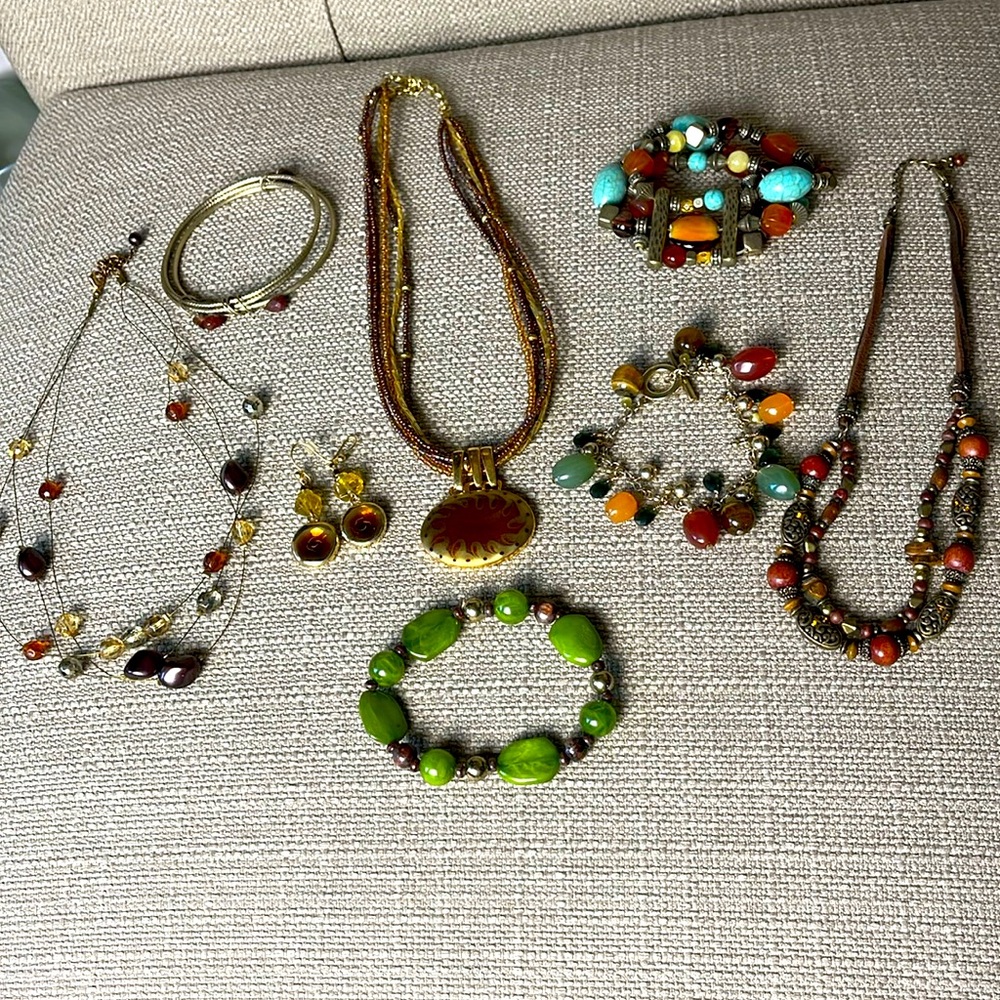 Beautiful jewelry in fall colors.